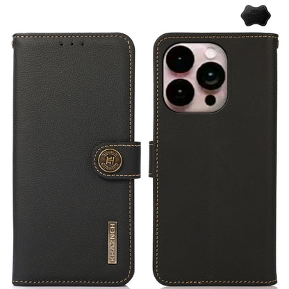 KHAZNEH Custer Genuine Leather RFID Phone Case - For iPhone 17 & 16 Series