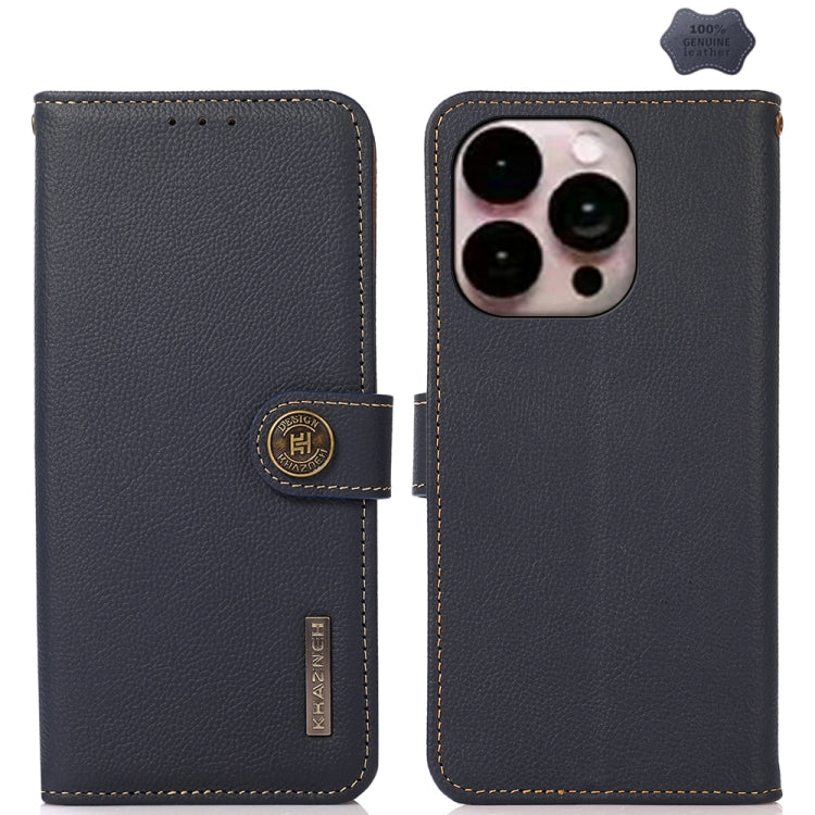 KHAZNEH Custer Genuine Leather RFID Phone Case - For iPhone 16 Series