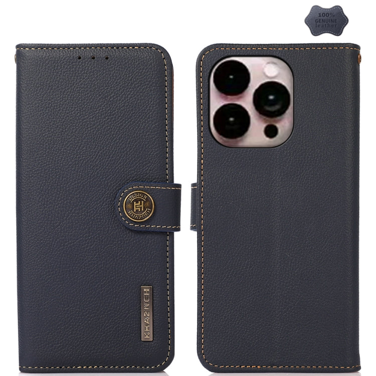 KHAZNEH Custer Genuine Leather RFID Phone Case - For iPhone 16 Series