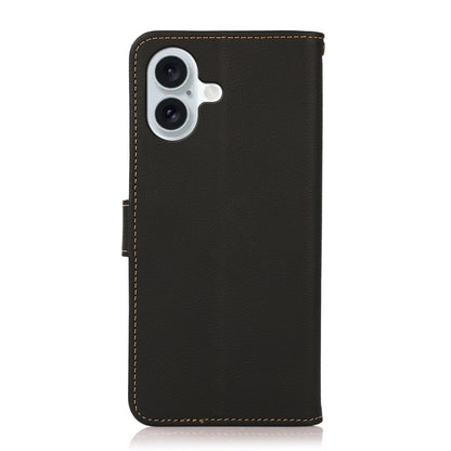 KHAZNEH Custer Genuine Leather RFID Phone Case - For iPhone 16