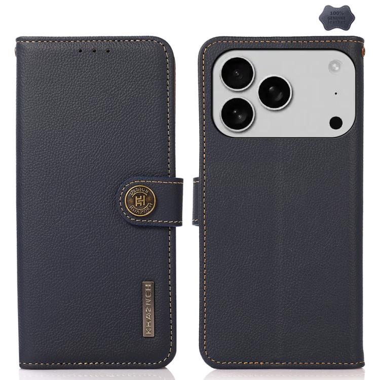 KHAZNEH Custer Genuine Leather RFID Phone Case - For iPhone 17 & 16 Series