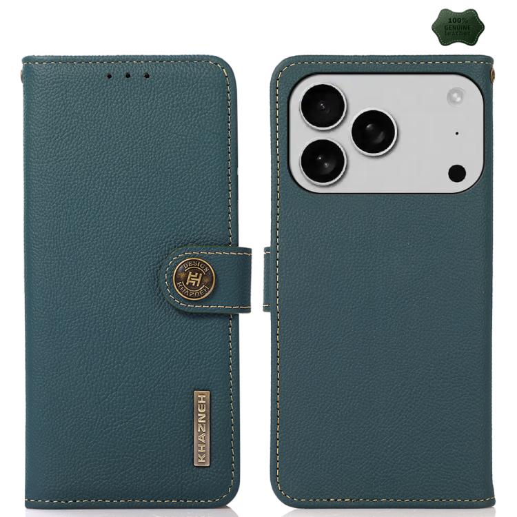 KHAZNEH Custer Genuine Leather RFID Phone Case - For iPhone 17 & 16 Series