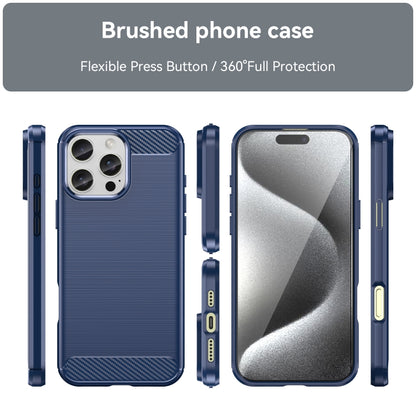 Brushed Texture Carbon Fiber TPU Phone Case - For iPhone 16 Series