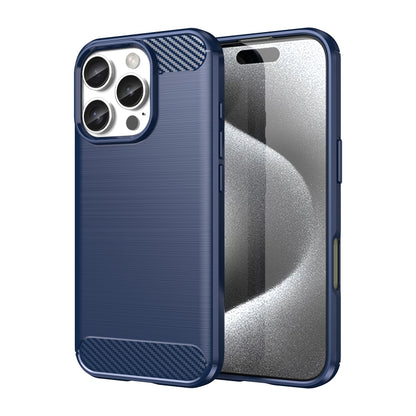 Brushed Texture Carbon Fiber TPU Phone Case - For iPhone 16 Series