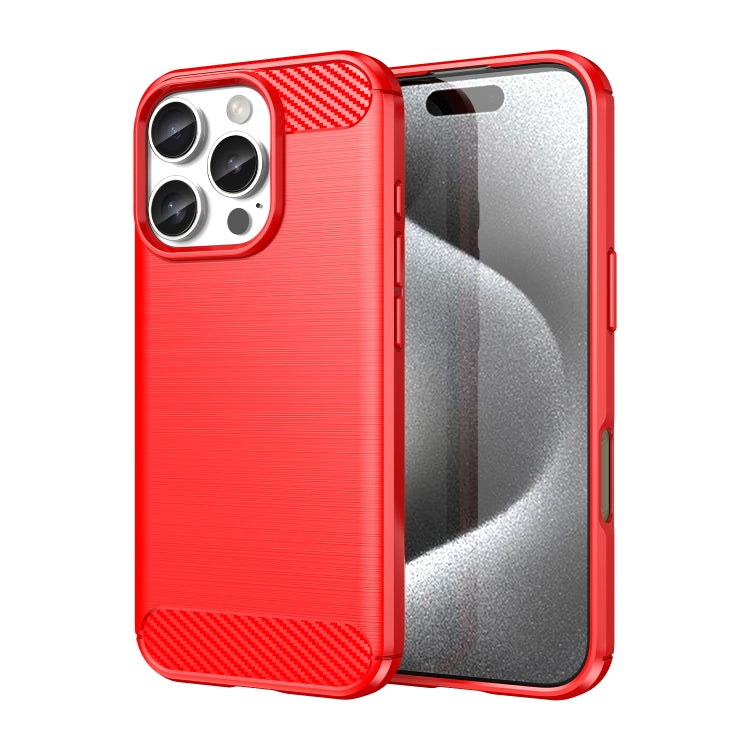 Brushed Texture Carbon Fiber TPU Phone Case - For iPhone 16 Series