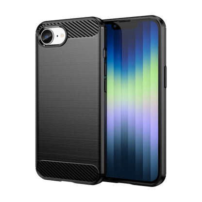 Brushed Texture Carbon Fiber TPU Phone Case - For iPhone 16 Series