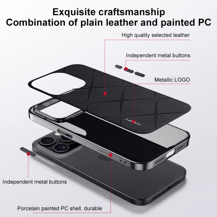 Plain Leather PC Back Phone Case - For iPhone 16 Pro - MosAccessories.co.uk