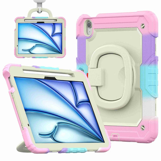 Handle Silicone Hybrid PC Tablet Case with Shoulder Strap - For iPad Air 11 (2024)