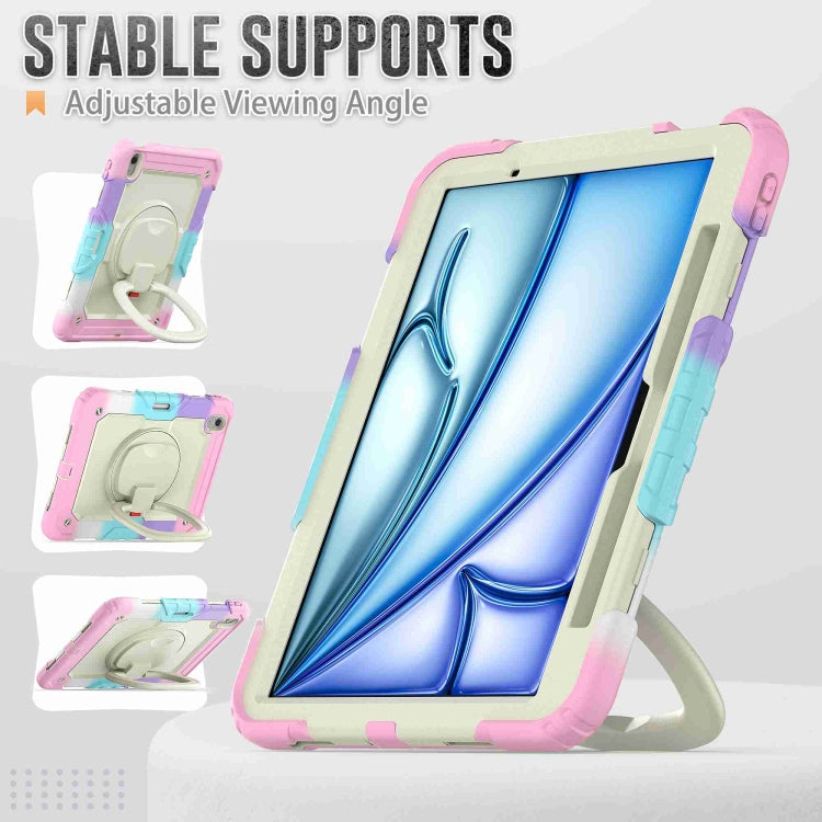 Handle Silicone Hydric PC Tablet Case with Shoulder Strap, For iPad Air 11 2024