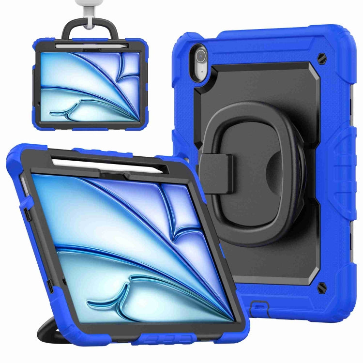 Handle Silicone Hydric PC Tablet Case with Shoulder Strap, For iPad Air 11 2024