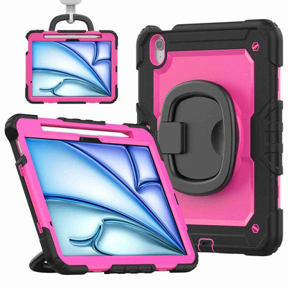 Handle Silicone Hydric PC Tablet Case with Shoulder Strap, For iPad Air 11 2024