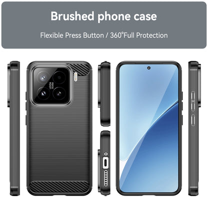 Carbon Fiber Brushed Texture TPU Black Phone Case - For Xiaomi 15 at MosAccessories.co.uk