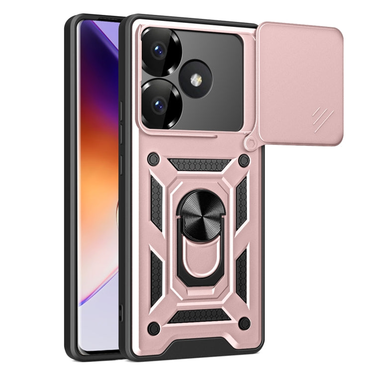 Sliding Camera Cover Design TPU Hybrid PC Phone Case - For Xiaomi 14T 5G / Poco F6 / Poco F6 Pro