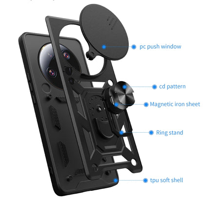 Sliding Camera Cover Design TPU Hybrid PC Phone Case - For Xiaomi 13 Ultra