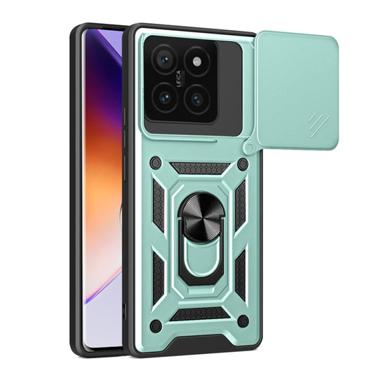 Sliding Camera Cover Design TPU Hybrid PC Phone Case - For Xiaomi 14T 5G / Poco F6 / Poco F6 Pro