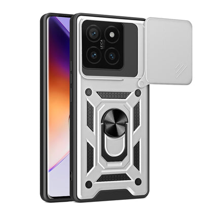Sliding Camera Cover Design TPU Hybrid PC Phone Case - For Xiaomi 14T 5G / Poco F6 / Poco F6 Pro