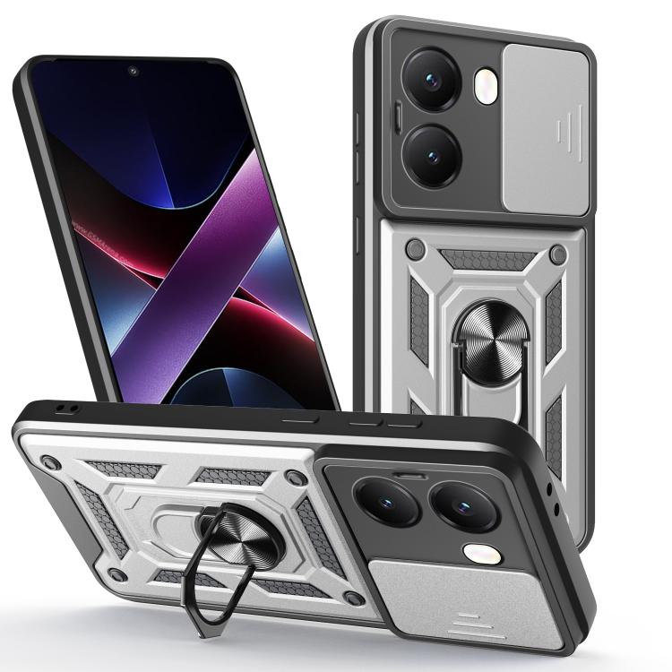 Sliding Camera Cover Design TPU Hybrid PC Phone Case - For Xiaomi 15 Ultra / Poco X7 Pro 5G Global / Poco M7 Pro 5G