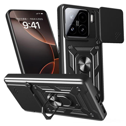 Sliding Camera Cover Design TPU Hybrid PC Phone Case - For Xiaomi 15 Pro / 15 / 14T Pro 5G