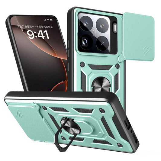 Sliding Camera Cover Design TPU Hybrid PC Phone Case - For Xiaomi 15 Pro / 15 / 14T Pro 5G