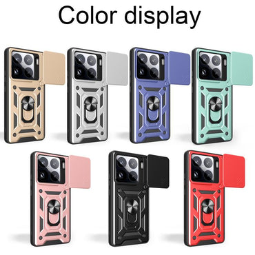 Sliding Camera Cover Design TPU Hybrid PC Phone Case - For Xiaomi 15 Pro / 15 / 14T Pro 5G