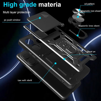 Sliding Camera Cover Design TPU Hybrid PC Phone Case - For Xiaomi 15 Pro / 15 / 14T Pro 5G