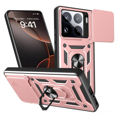 Sliding Camera Cover Design TPU Hybrid PC Phone Case - For Xiaomi 15 Pro / 15 / 14T Pro 5G