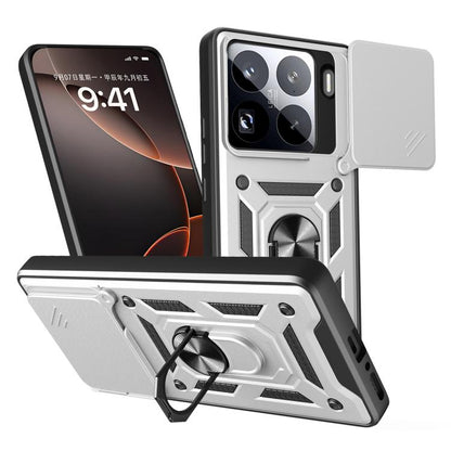 Sliding Camera Cover Design TPU Hybrid PC Phone Case - For Xiaomi 15 Pro / 15 / 14T Pro 5G