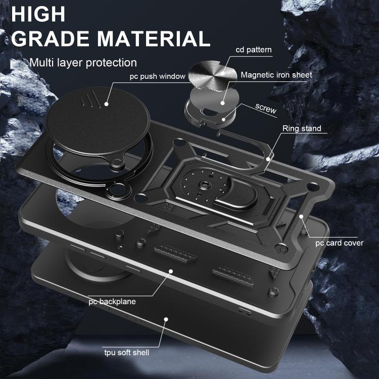 Sliding Camera Cover Design TPU Hybrid PC Phone Case - For Xiaomi 15 Ultra / Poco X7 Pro 5G Global / Poco M7 Pro 5G