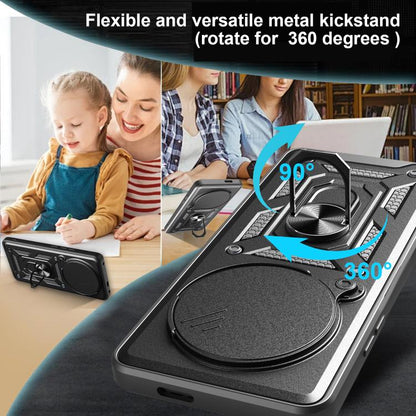 Sliding Camera Cover Design TPU Hybrid PC Phone Case - For Xiaomi 15 Ultra / Poco X7 Pro 5G Global / Poco M7 Pro 5G