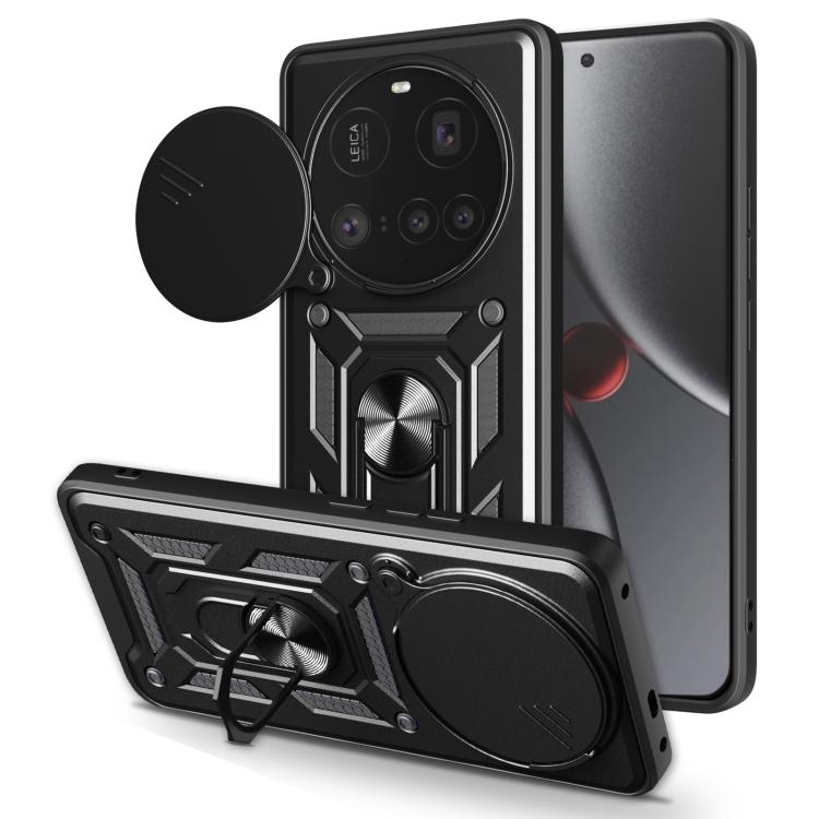 Sliding Camera Cover Design TPU Hybrid PC Phone Case - For Xiaomi 15 Ultra / Poco X7 Pro 5G Global / Poco M7 Pro 5G
