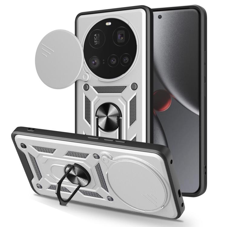 Sliding Camera Cover Design TPU Hybrid PC Phone Case - For Xiaomi 15 Ultra / Poco X7 Pro 5G Global / Poco M7 Pro 5G