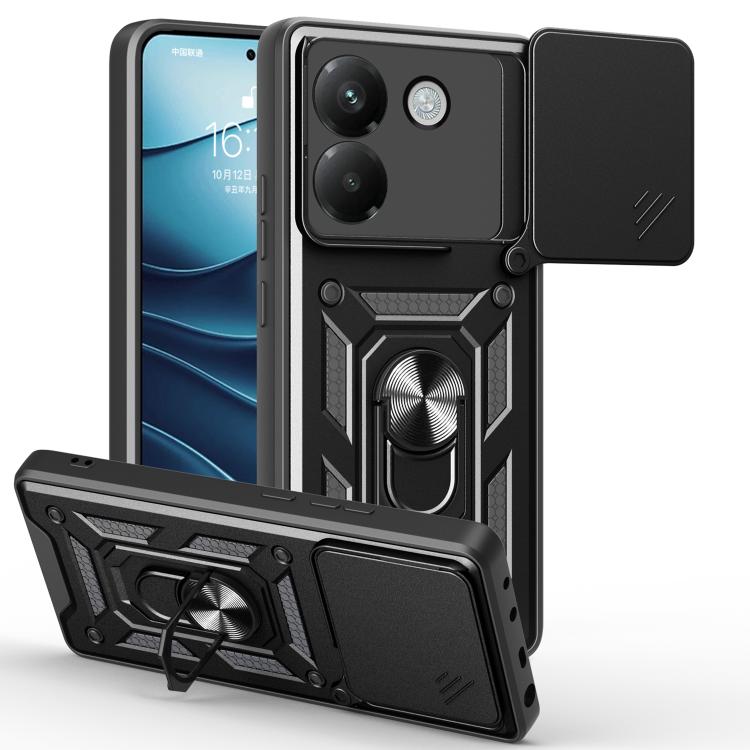 Sliding Camera Cover Design TPU Hybrid PC Phone Case - For Xiaomi 15 Ultra / Poco X7 Pro 5G Global / Poco M7 Pro 5G