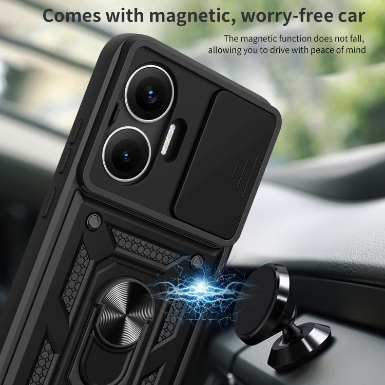 Sliding Camera Cover Design TPU Hybrid PC Phone Case - For Xiaomi 15 Ultra / Poco X7 Pro 5G Global / Poco M7 Pro 5G