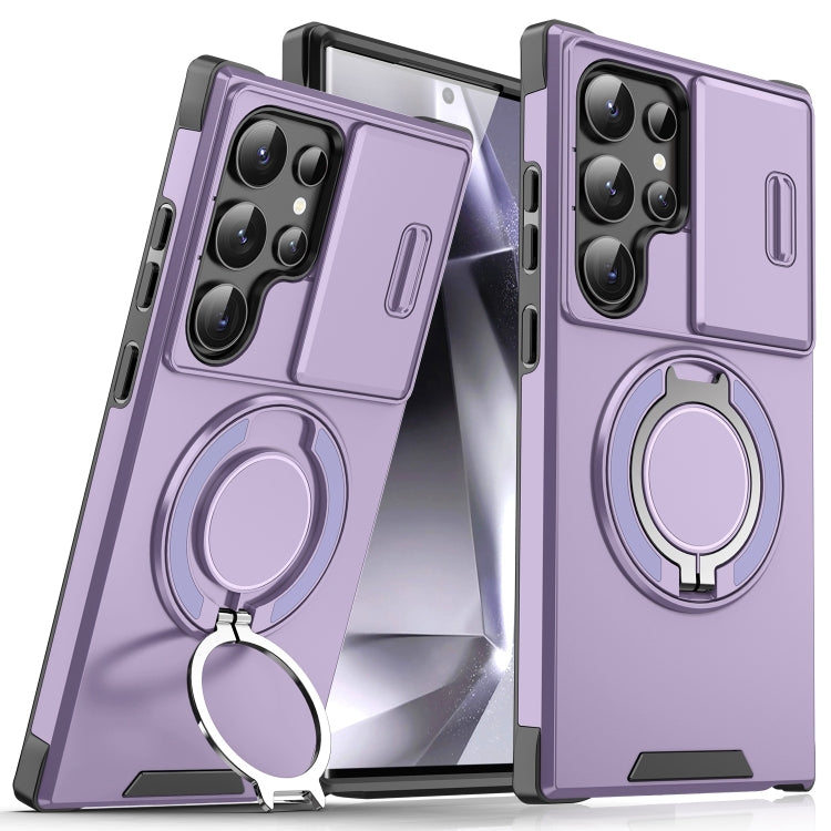Sliding Camshield Ring Holder Phone Case - For Samsung Galaxy S24 FE / S24 Ultra / S24+ / S24