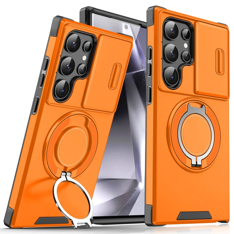 Sliding Camshield Ring Holder Phone Case - For Samsung Galaxy S24 FE / S24 Ultra / S24+ / S24