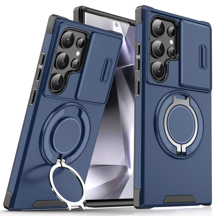 Sliding Camshield Ring Holder Phone Case - For Samsung Galaxy S24 FE / S24 Ultra / S24+ / S24