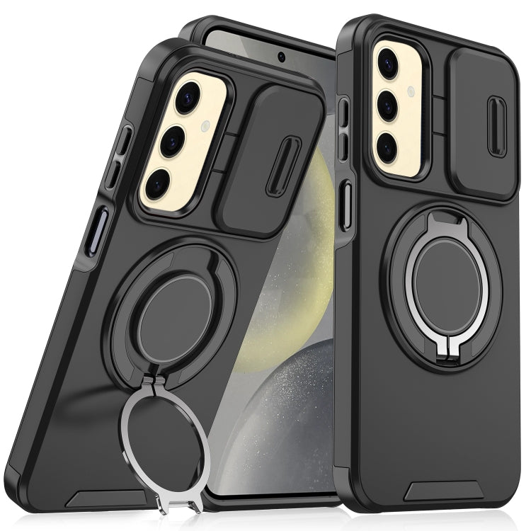Sliding Camshield Ring Holder Phone Case - For Samsung Galaxy S24 FE / S24 Ultra / S24+ / S24