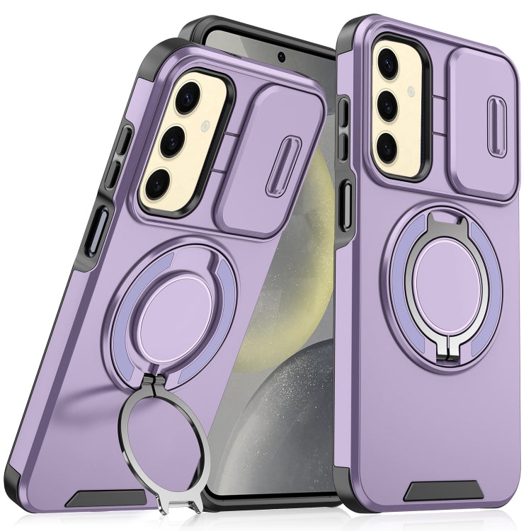 Sliding Camshield Ring Holder Phone Case - For Samsung Galaxy S24 FE / S24 Ultra / S24+ / S24