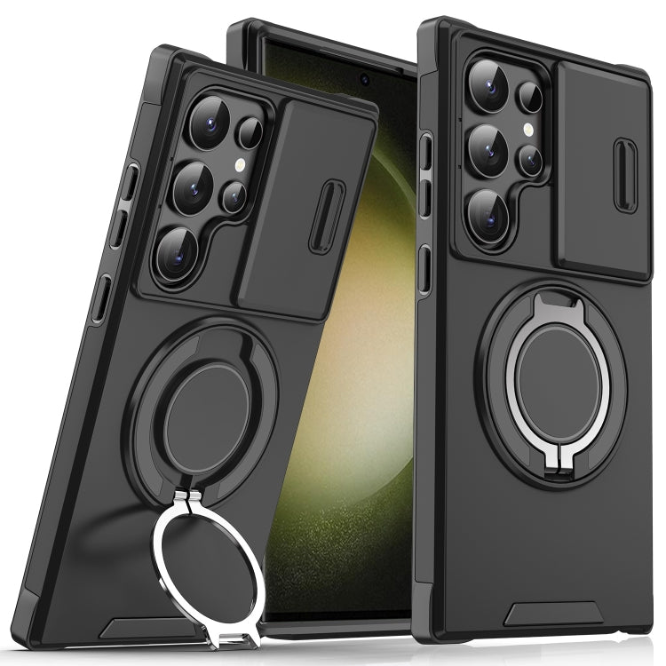 Sliding Camshield Ring Holder Phone Case - For Samsung Galaxy S23 FE / S23 Ultra / S23+ / S23