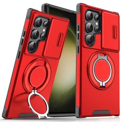 Sliding Camshield Ring Holder Phone Case - For Samsung Galaxy S23 FE / S23 Ultra / S23+ / S23