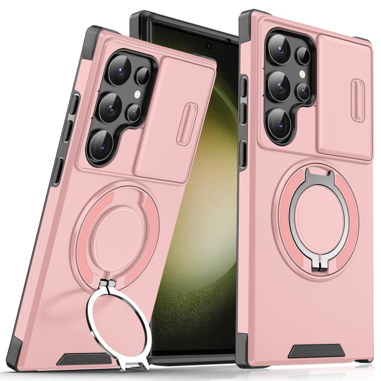 Sliding Camshield Ring Holder Phone Case - For Samsung Galaxy S23 FE / S23 Ultra / S23+ / S23