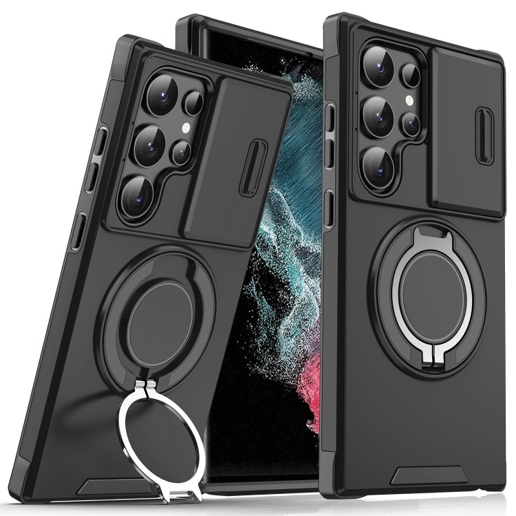 Sliding Camshield Ring Holder Phone Case - For Samsung Galaxy S20 FE / S22 Ultra / S22 / S21