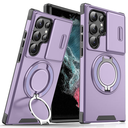 Sliding Camshield Ring Holder Phone Case - For Samsung Galaxy S20 FE / S22 Ultra / S22 / S21