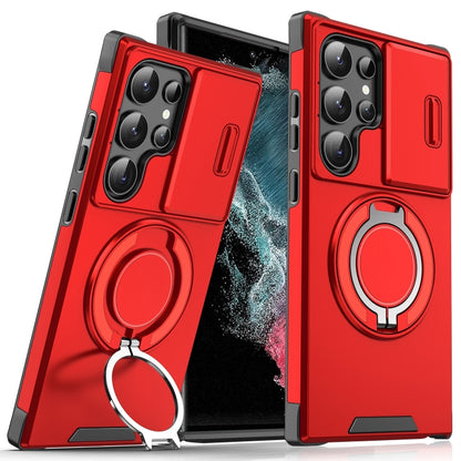 Sliding Camshield Ring Holder Phone Case - For Samsung Galaxy S20 FE / S22 Ultra / S22 / S21