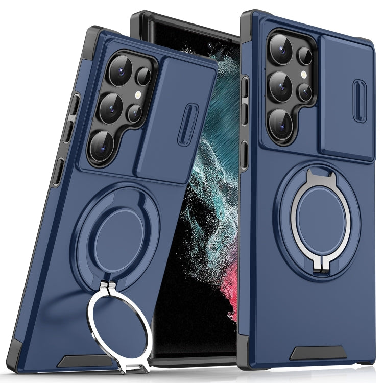 Sliding Camshield Ring Holder Phone Case - For Samsung Galaxy S20 FE / S22 Ultra / S22 / S21