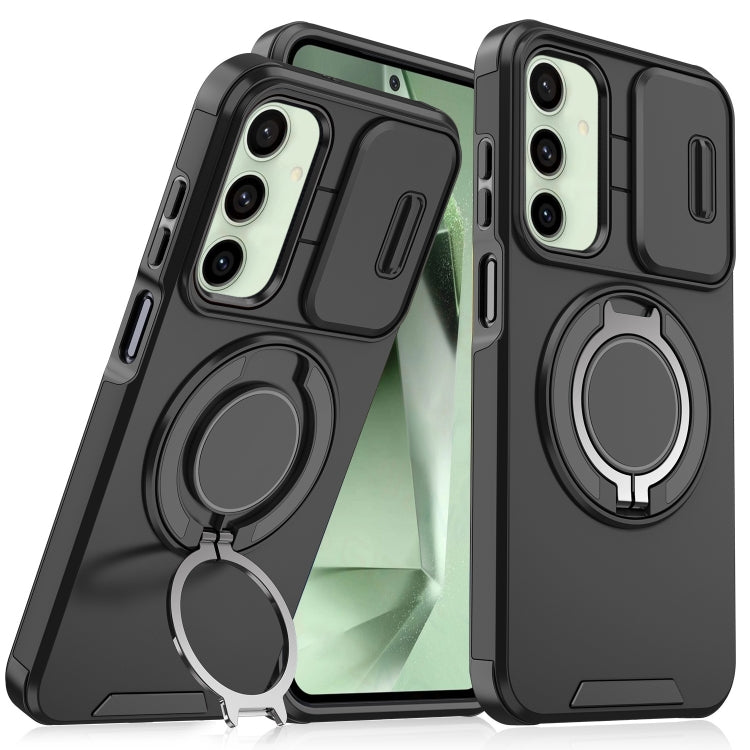 Sliding Camshield Ring Holder Phone Case - For Samsung Galaxy S24 FE / S24 Ultra / S24+ / S24