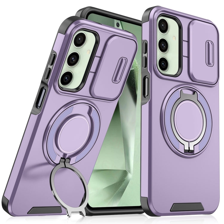Sliding Camshield Ring Holder Phone Case - For Samsung Galaxy S24 FE / S24 Ultra / S24+ / S24