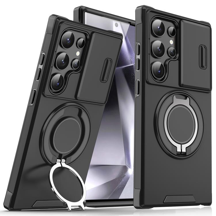 Sliding Camshield Ring Holder Phone Case - For Samsung Galaxy S25 Edge / S25 / S25+ / S25 Ultra