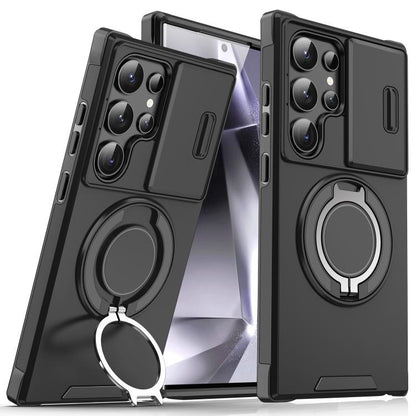 Sliding Camshield Ring Holder Phone Case - For Samsung Galaxy S25 Edge / S25 / S25+ / S25 Ultra