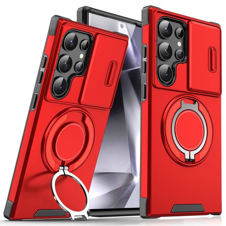 Sliding Camshield Ring Holder Phone Case - For Samsung Galaxy S25 Edge / S25 / S25+ / S25 Ultra